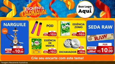 Modelo de TV para TV Horizontal com o tema Esquenta de Carnaval para Tabacaria