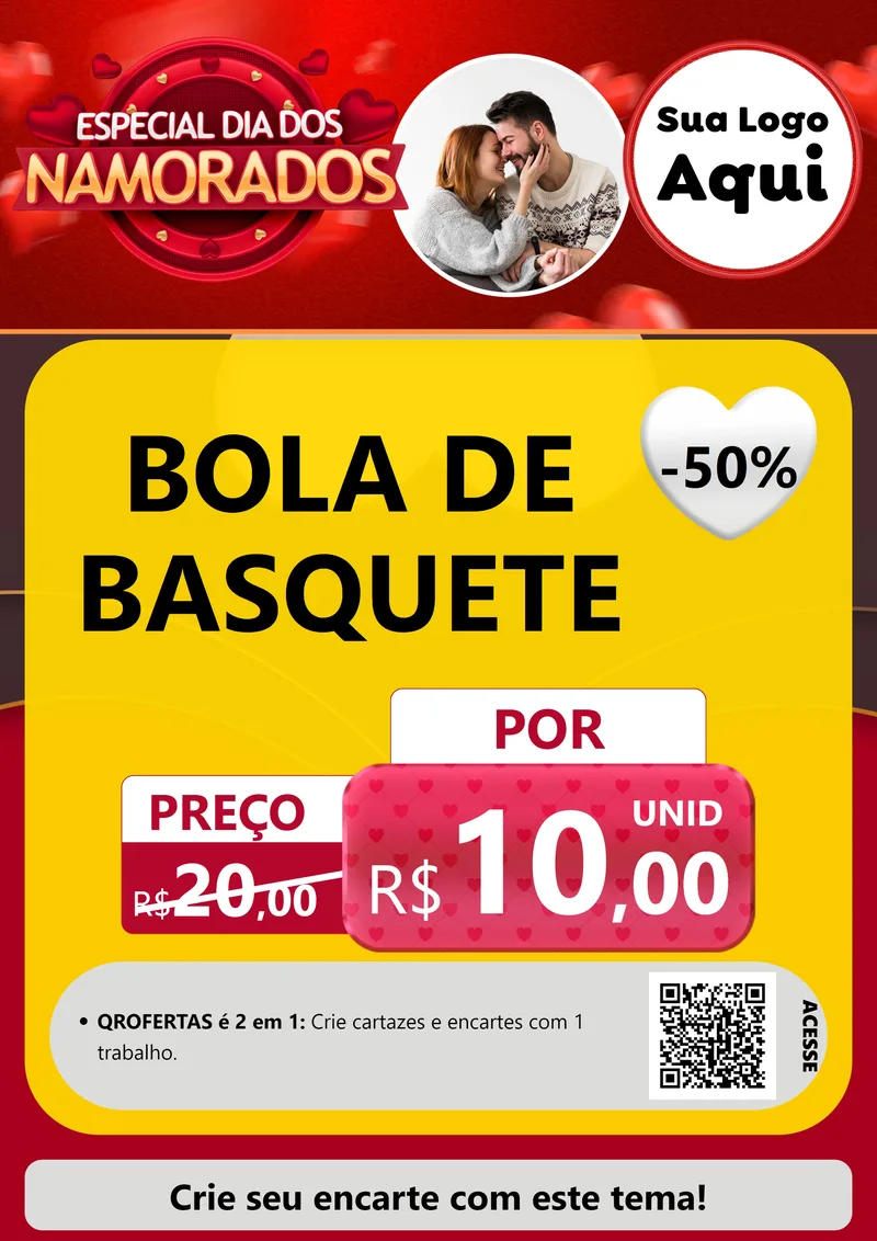 Modelo de Cartaz para Cartaz A4 Vertical com o tema Especial Dia Dos Namorados para Artigos Esportivos