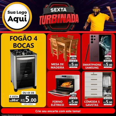 Modelo de Rede Social para Feed Facebook com o tema Sexta Turbinada para Móveis e Eletro