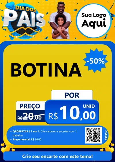 Modelo de Cartaz para Cartaz A4 Vertical com o tema Dia dos Pais para Agropecuária