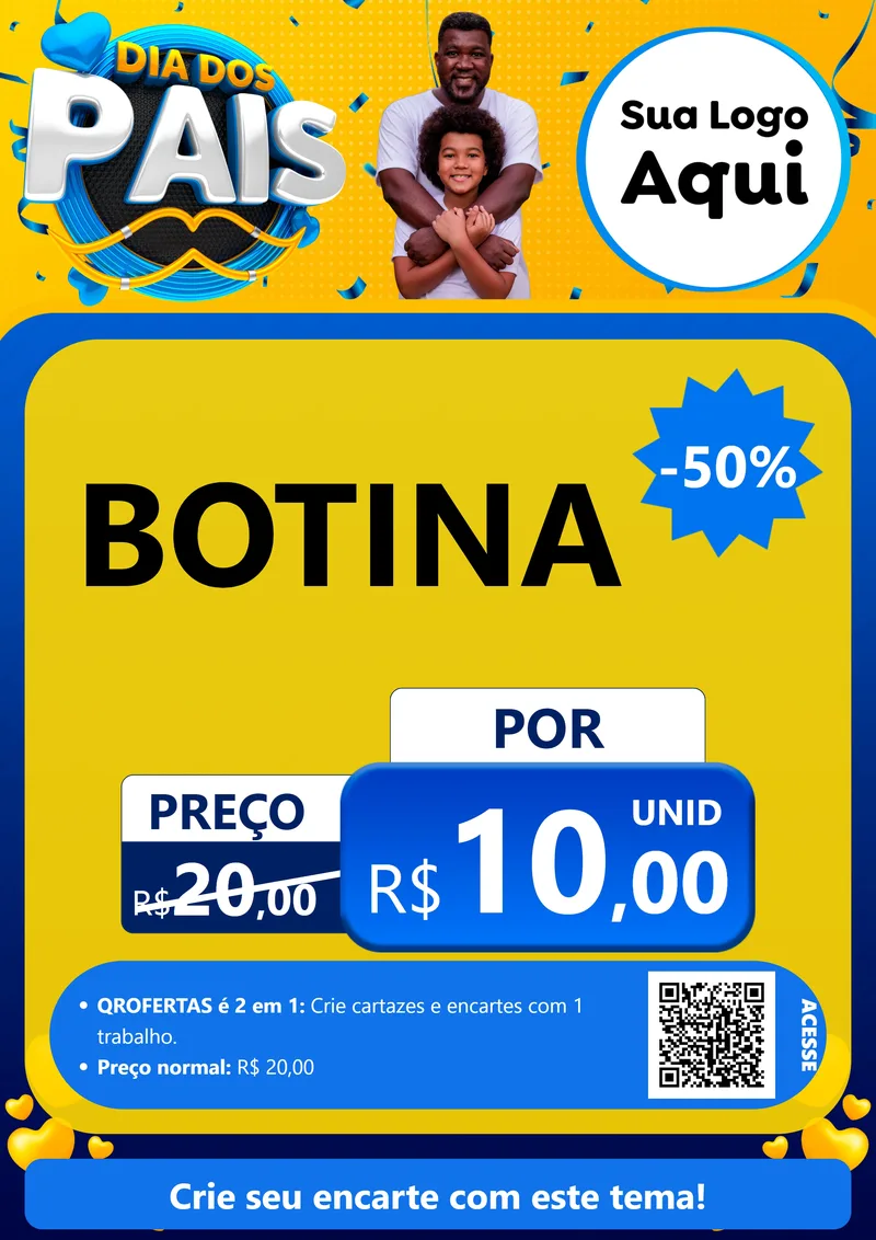 Modelo de Cartaz para Cartaz A4 Vertical com o tema Dia dos Pais para Agropecuária