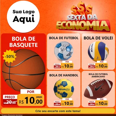Modelo de Rede Social para Feed Facebook com o tema Sexta da Economia para Artigos Esportivos