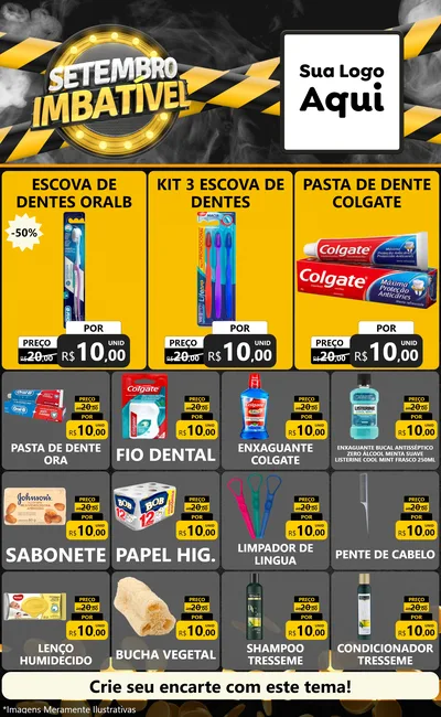 Modelo de Encarte para Encarte Grande com o tema Setembro Imbatível para Higiene Pessoal