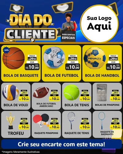 Modelo de Rede Social para Feed Instagram com o tema Dia Do Cliente para Artigos Esportivos