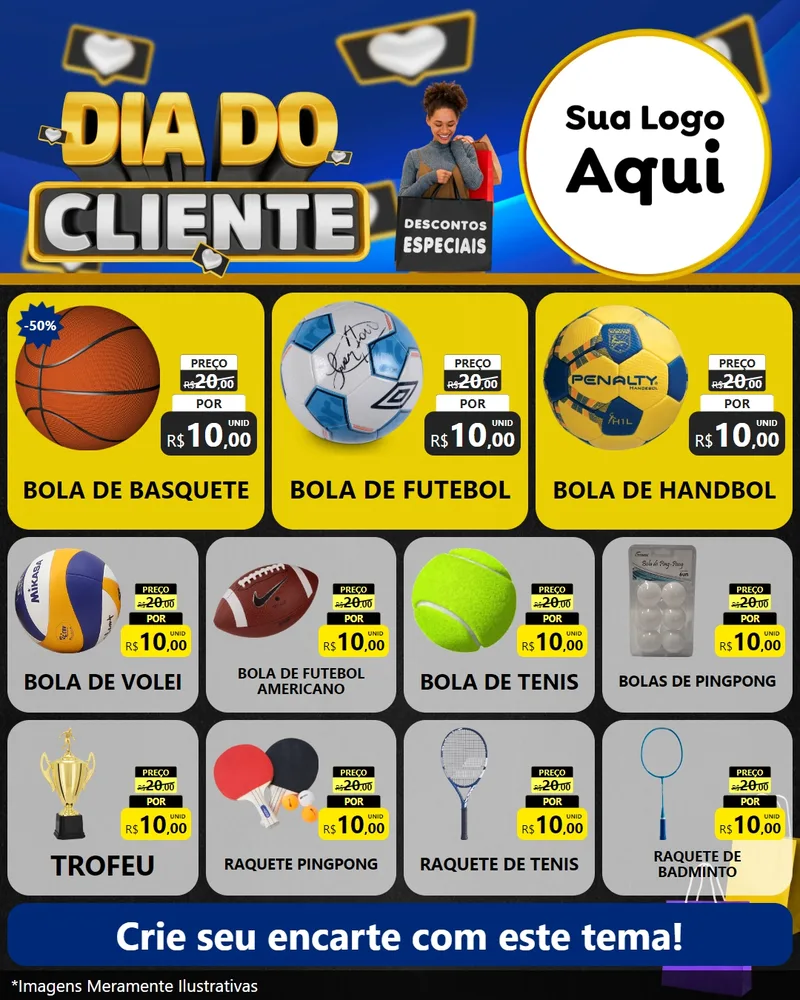 Modelo de Rede Social para Feed Instagram com o tema Dia Do Cliente para Artigos Esportivos