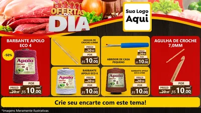 Modelo de TV para TV Horizontal com o tema Ofertas do Dia para Armarinho e Aviamentos