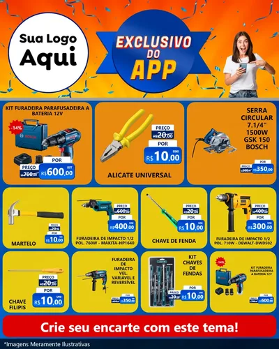 Modelo de Rede Social para Feed Instagram com o tema Exclusivo do Aplicativo para Maquinas e Ferramentas