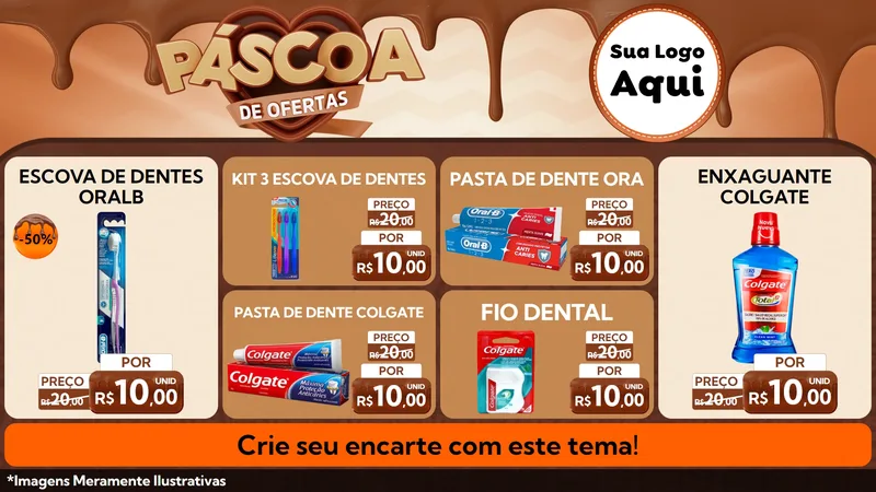 Modelo de TV para TV Horizontal com o tema Páscoa de Ofertas para Higiene Pessoal