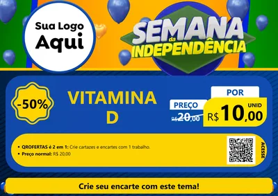 Modelo de Cartaz para Cartaz A4 Horizontal com o tema Semana da Independência para Farmácia