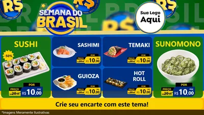 Modelo de TV para TV Horizontal com o tema Semana Do Brasil para Comida japonesa
