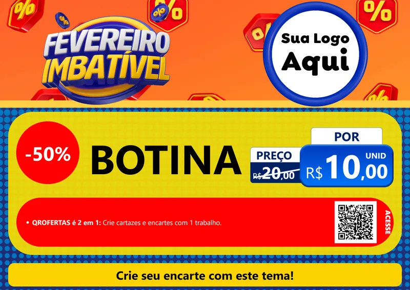 Modelo de Cartaz para Cartaz A4 Horizontal com o tema Fevereiro Imbatível para Agropecuária