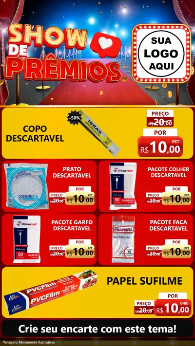 Modelo de TV para TV Vertical com o tema Show de Prêmios para Embalagens