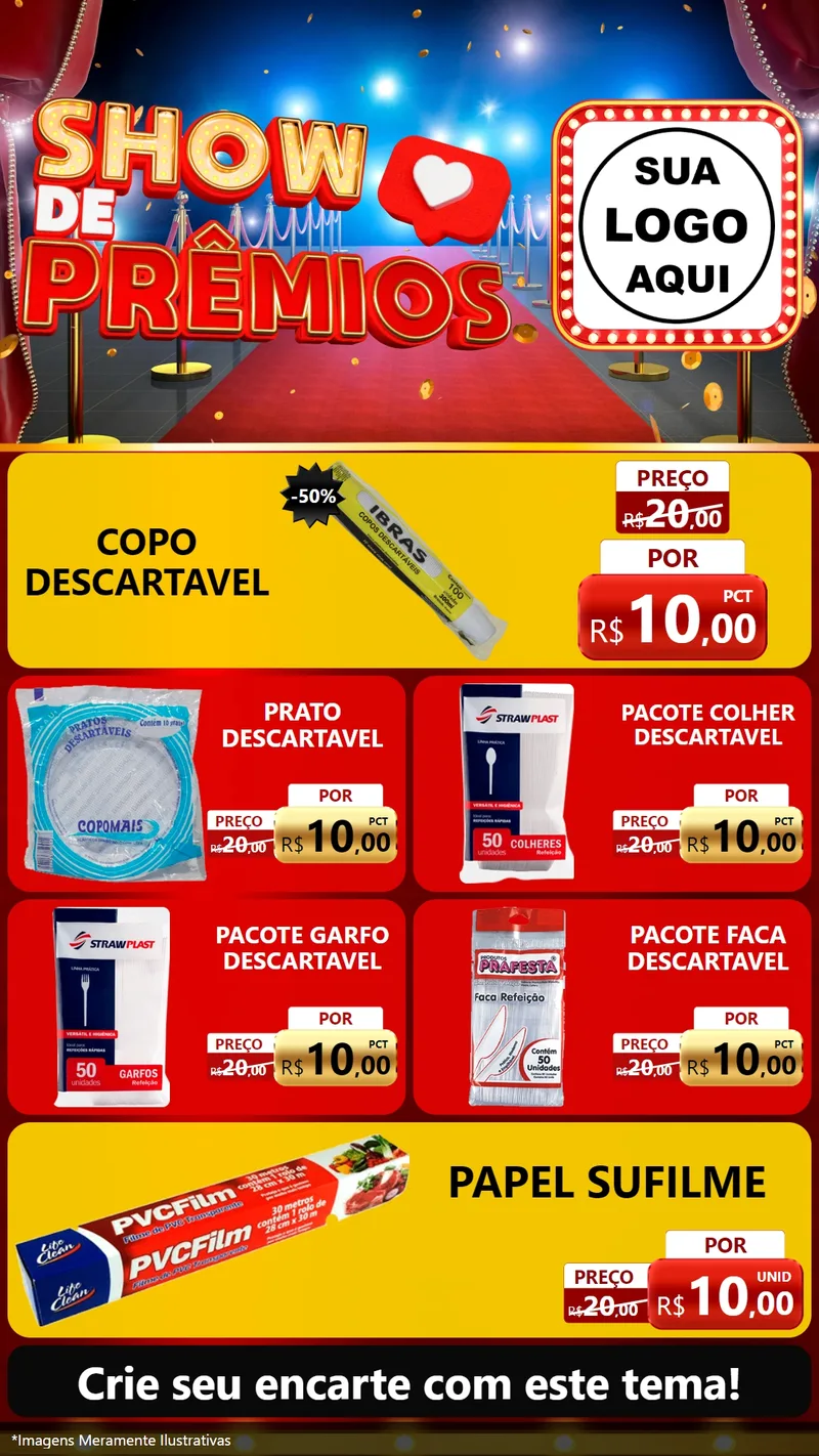 Modelo de TV para TV Vertical com o tema Show de Prêmios para Embalagens