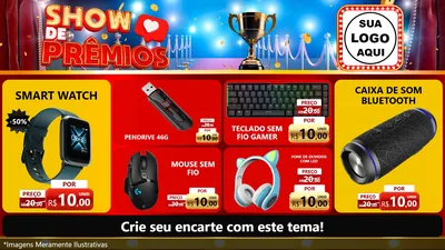 Modelo de TV para TV Horizontal com o tema Show de Prêmios para Informática