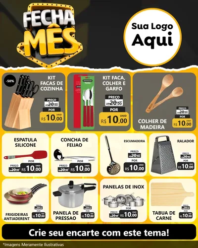 Modelo de Rede Social para Feed Instagram com o tema Fecha Mês para Utilidades Domésticas