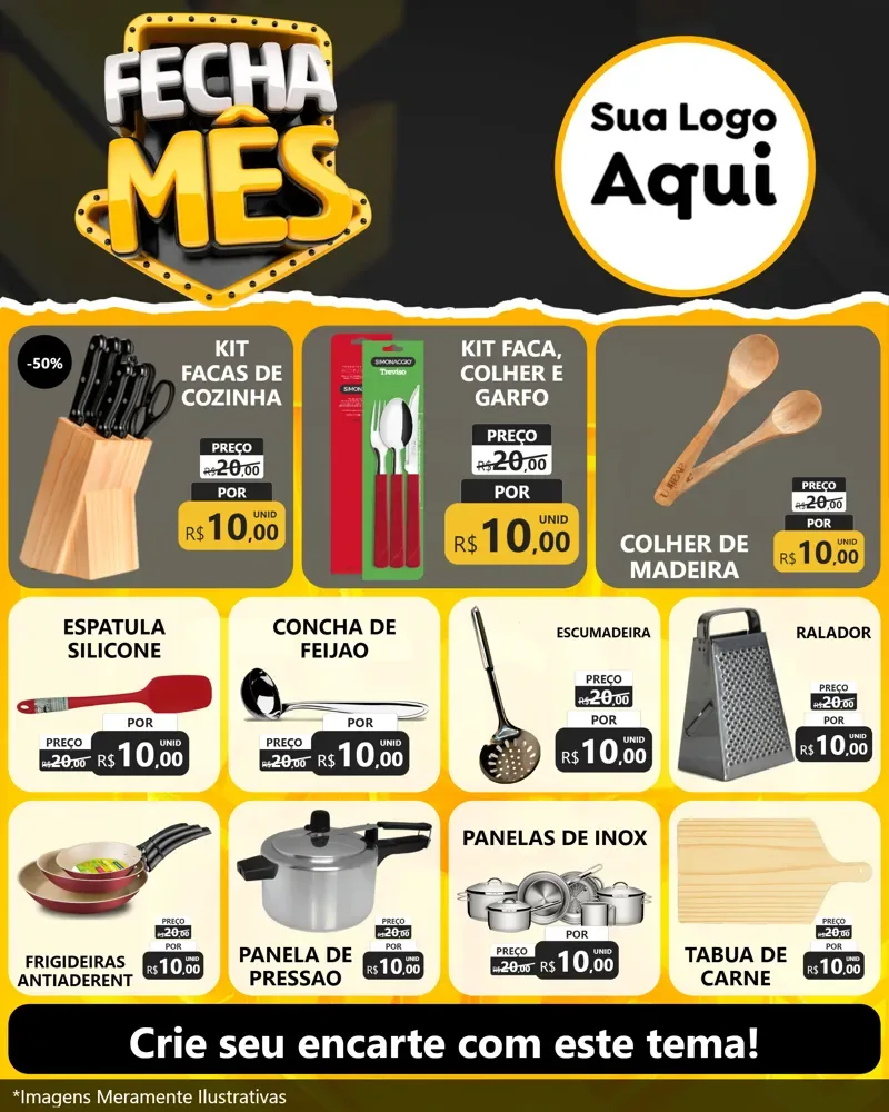 Modelo de Rede Social para Feed Instagram com o tema Fecha Mês para Utilidades Domésticas
