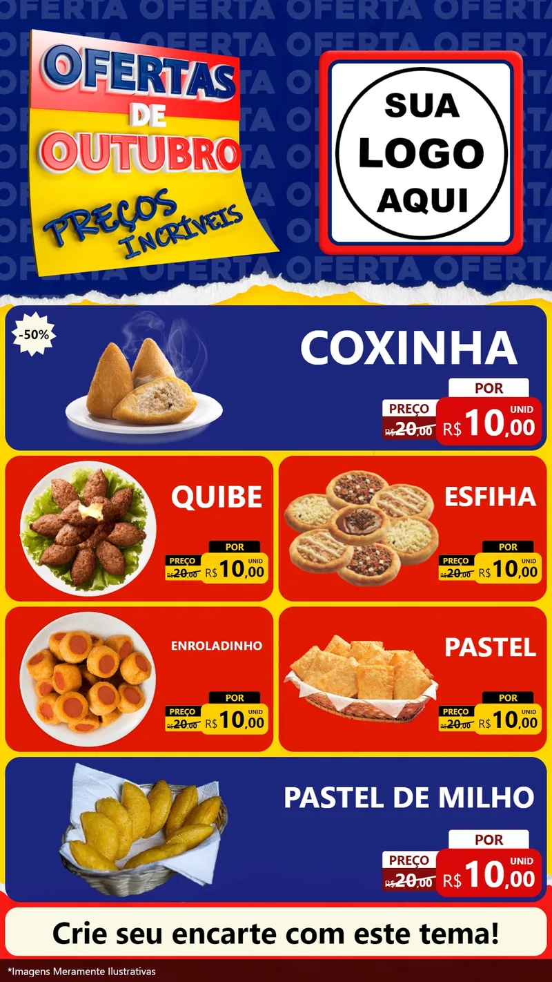 Modelo de TV para TV Vertical com o tema Ofertas de Outubro - Preços Incríveis para Salgadaria