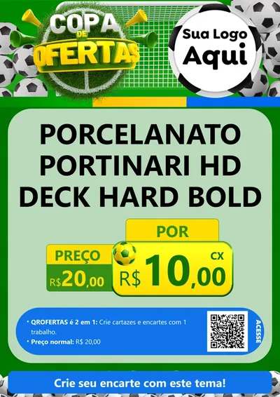 Modelo de Cartaz para Cartaz A4 Vertical com o tema Copa De Ofertas para Pisos e revestimentos