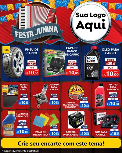 Modelo de Rede Social para Feed Instagram com o tema Festa Junina para Auto peças