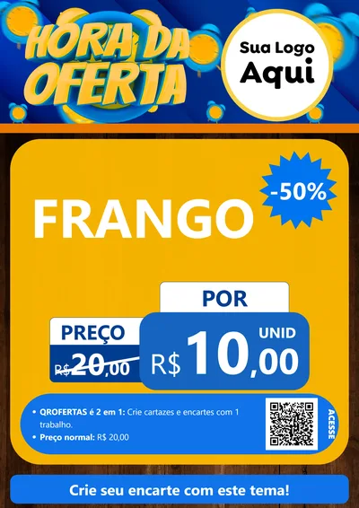Modelo de Cartaz para Cartaz A4 Vertical com o tema Hora da Oferta para Assados