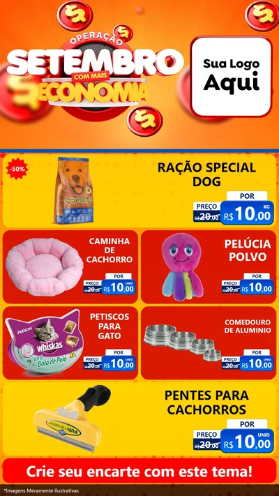 Modelo de TV para TV Vertical com o tema Operação Setembro Com Muita Economia para Pet Shop