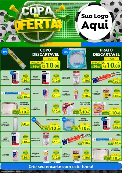 Modelo de Encarte para Encarte A4 Vertical com o tema Copa De Ofertas para Embalagens