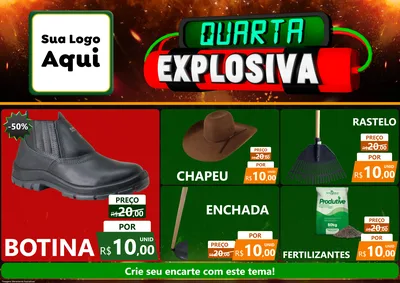 Modelo de Encarte para Encarte A4 Horizontal com o tema Quarta Explosiva para Agropecuária