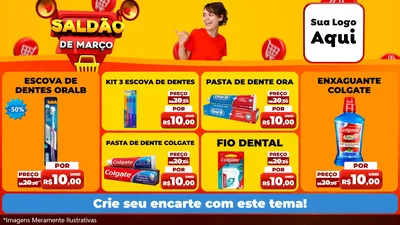 Modelo de TV para TV Horizontal com o tema Saldão de Março para Higiene Pessoal