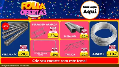 Modelo de TV para TV Horizontal com o tema Folia de Ofertas para Ferragens