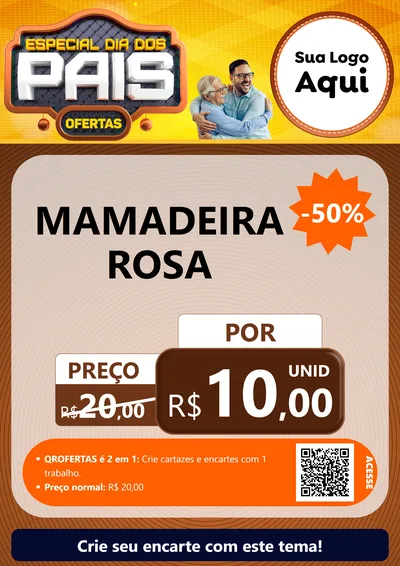 Modelo de Cartaz para Cartaz A4 Vertical com o tema Especial Dia dos Pais para Bebês