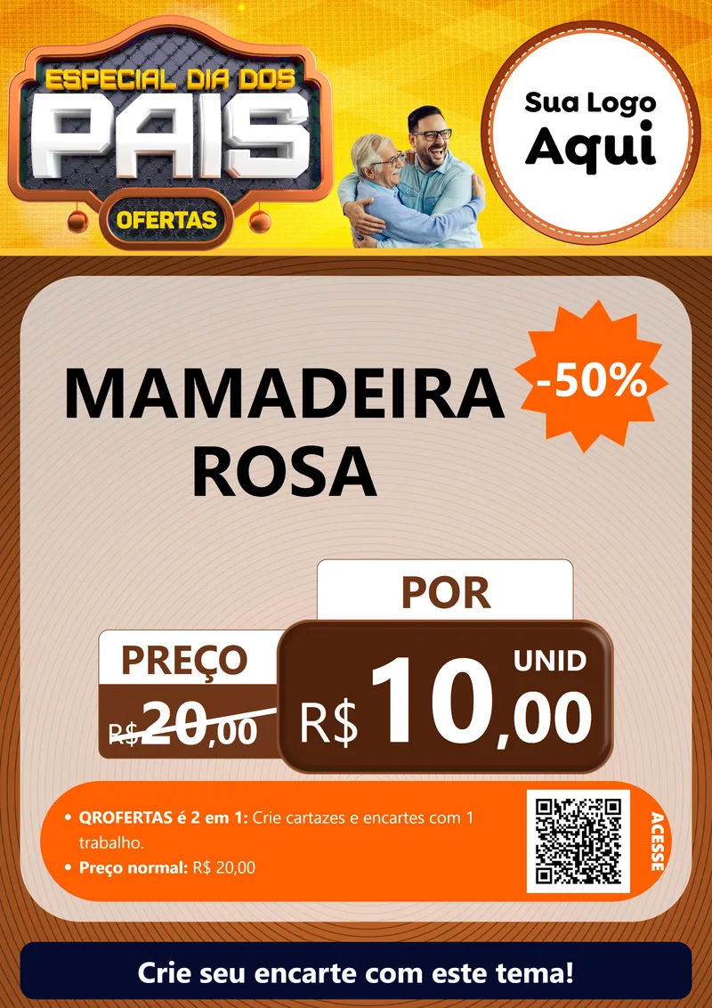 Modelo de Cartaz para Cartaz A4 Vertical com o tema Especial Dia dos Pais para Bebês