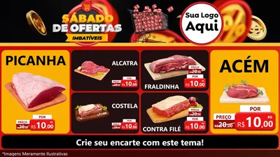 Modelo de TV para TV Horizontal com o tema Sábado de Ofertas Imbatíveis para Açougue