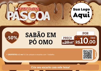 Modelo de Cartaz para Cartaz A4 Horizontal com o tema Ofertas de Páscoa para Produtos de Limpeza