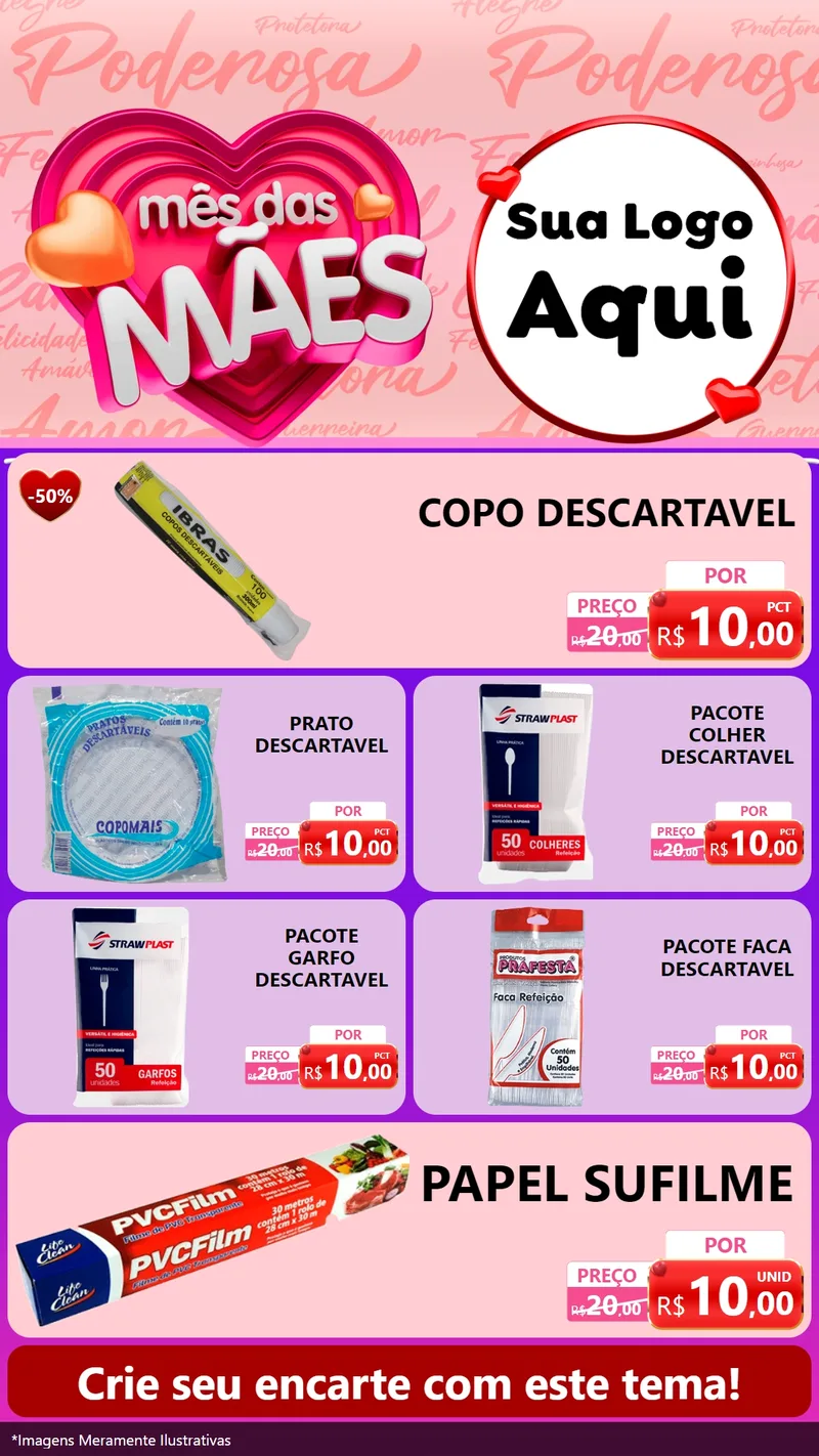 Modelo de TV para TV Vertical com o tema Mês Das Mães para Embalagens
