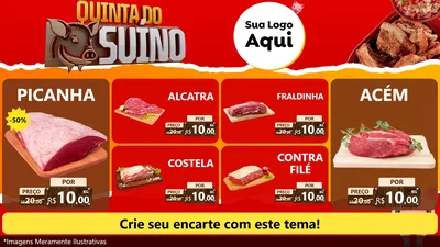 Modelo de TV para TV Horizontal com o tema Quinta do Suíno para Açougue