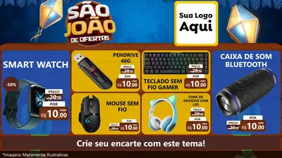 Modelo de TV para TV Horizontal com o tema São João Ofertas Imbatíveis! - Junina para Informática