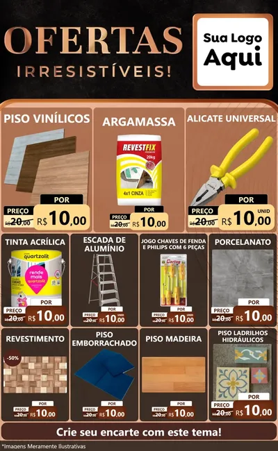 Modelo de Encarte para Encarte Grande com o tema Ofertas Irresistíveis! para Material para Construção