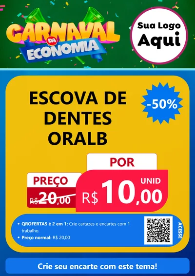Modelo de Cartaz para Cartaz A4 Vertical com o tema Carnaval da Economia para Higiene Pessoal