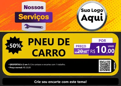 Modelo de Cartaz para Cartaz A4 Horizontal com o tema Nossos Serviços para Auto peças