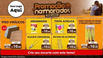 Modelo de TV para TV Horizontal com o tema Promoção Namorados para Material para Construção