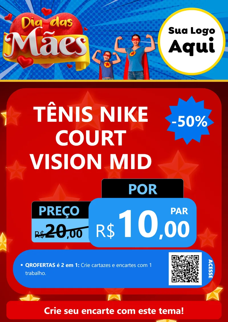 Modelo de Cartaz para Cartaz A4 Vertical com o tema Dia das Mães para Calçados