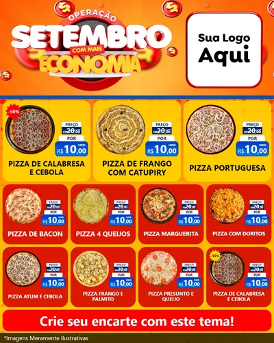 Modelo de Rede Social para Feed Instagram com o tema Operação Setembro Com Muita Economia para Pizzaria