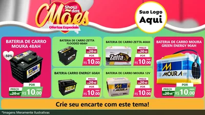 Modelo de TV para TV Horizontal com o tema Show das Mães - Ofertas Especiais para Baterias Elétricas