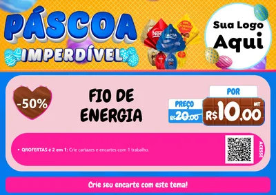 Modelo de Cartaz para Cartaz A4 Horizontal com o tema Páscoa Imperdível para Materiais Elétricos