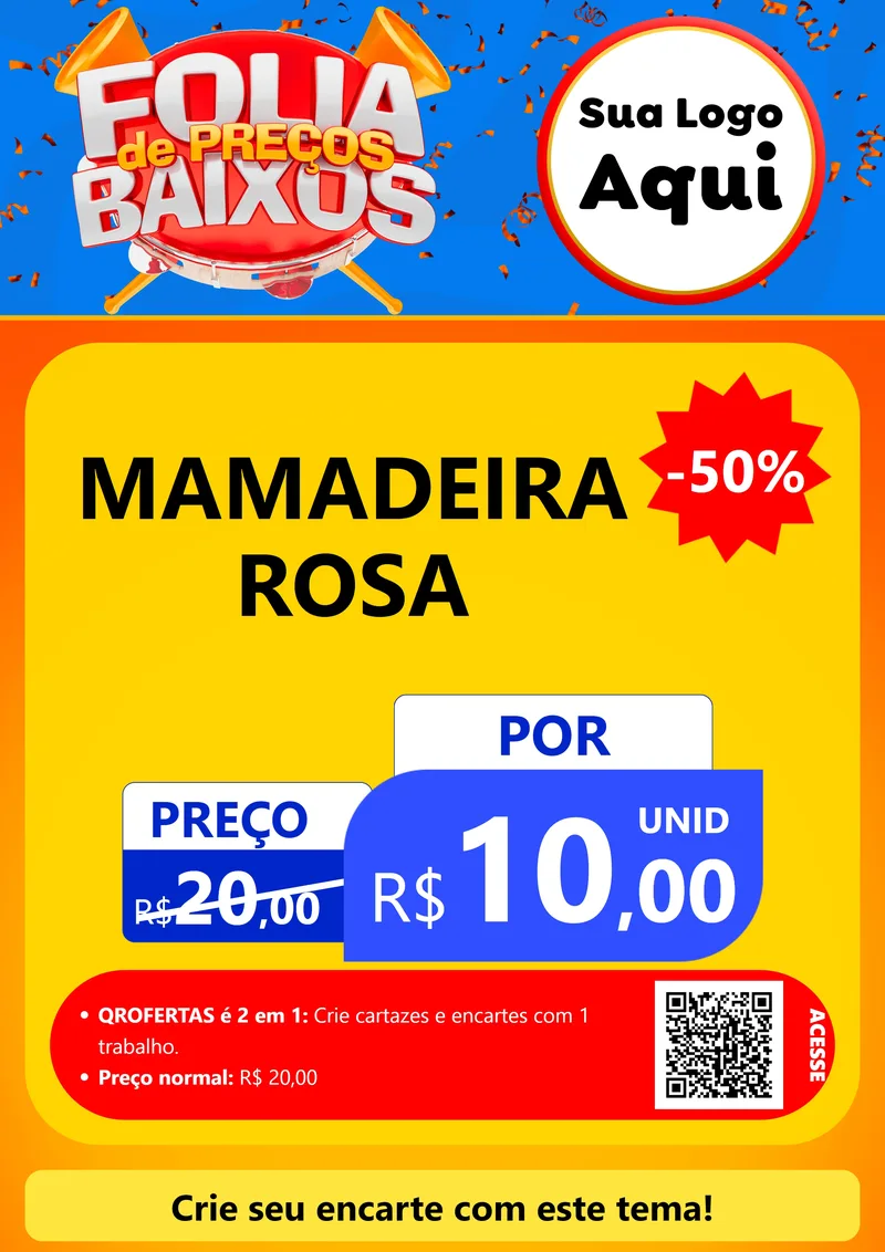 Modelo de Cartaz para Cartaz A4 Vertical com o tema Folia de Preços Baixos para Bebês