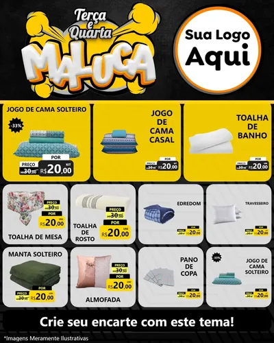 Modelo de Rede Social para Feed Instagram com o tema Terça e Quarta Maluca para Cama, Mesa e Banho