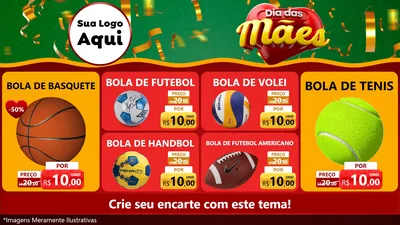 Modelo de TV para TV Horizontal com o tema Dia das Mães para Artigos Esportivos