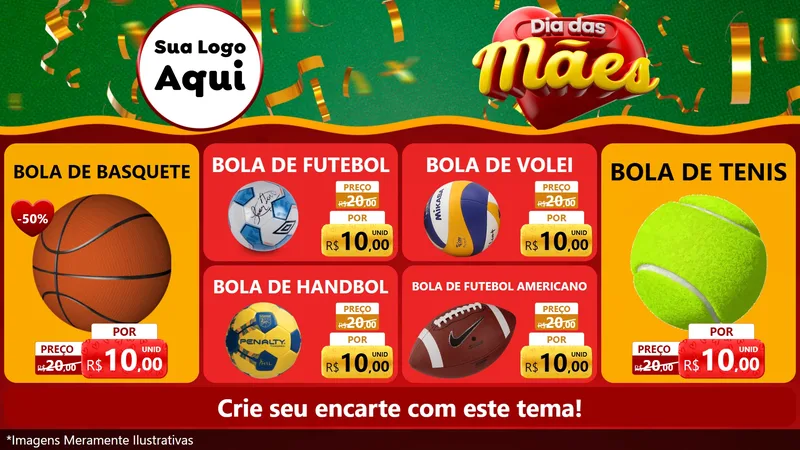 Modelo de TV para TV Horizontal com o tema Dia das Mães para Artigos Esportivos