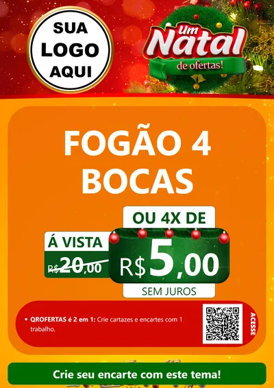 Modelo de Cartaz para Cartaz A4 Vertical com o tema Um Natal de Ofertas para Móveis e Eletro