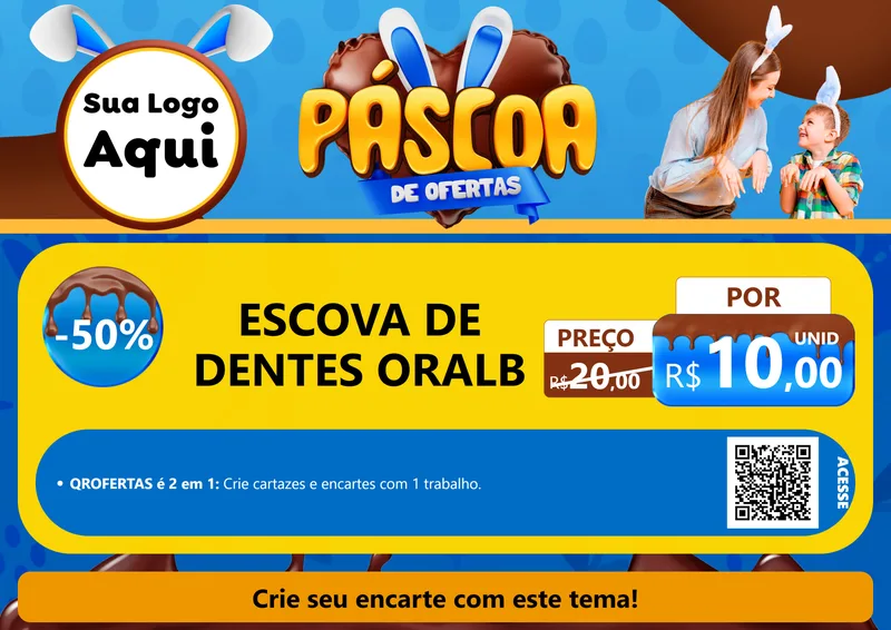 Modelo de Cartaz para Cartaz A4 Horizontal com o tema Páscoa de Ofertas para Higiene Pessoal